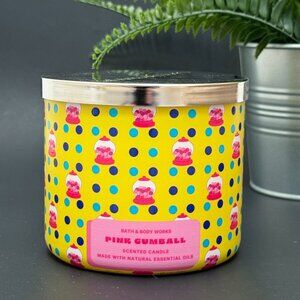 BBW Pink Gumball (Bubblegum) Bath & Body Works 3 Wick Candle